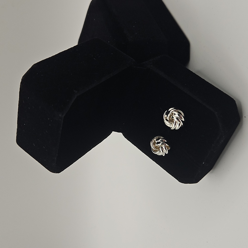 Twist Design Silver Earrings
